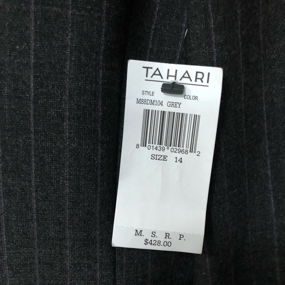 Dark gray and lilac pinstripes suit jacket wool size 14 MSRP $428 - Picture 9 of 13